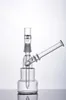 Hot Sale Three Layers Cake Glass bubbler Mini Solider Vapor Hookah 12.4CM Water Pipe 14mm Joint Glass Bongs