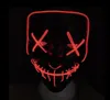 10 Colors EL Wire Ghost Mask Slit Mouth Light Up Glowing LED Mask Halloween Cosplay Glowing LED Mask Party Masks CCA10290 30pcs