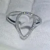 Choucong New Fashion Hollow out CZ Zirconia Pear Water Drop Classic Ring Wedding Jewelry Sparkling 100 925 Sterling Silver Rings 1046562