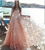 Blush Pink Lace Prom Dresses Glamorous Off Shoulder Beads Appliques A-Line Floor Length Party Dress Stylish Evening Dress Red Carpet Dresses
