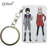 Anime chéri dans le porte-clés imprimé FRANXX pour hommes femmes cadeau chéri dans le porte-clés FRANXX porte-clés anneau pendentifs décoratifs