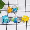 Miss Zoe Adventure Time Emaljnål Finn och Jake broscher Väska Kläder Lapel Pin Button Badge Cartoon Smycken Present till vänner barn