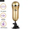 Mens Hands Free Masturbator 36 Geschwindigkeit Vibrator Flugzeug Tasse Silikon Pussy Künstliche Vagina Mann Masturbieren Sex Spielzeug S19706