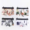 Mens Floral Print Comfortable Underpants Breathable Underwear Clothing Fashion Seamless Mid-Waist Boxers L-4XL