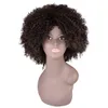 저렴한 아프리카 변태 곱슬 전체 레이스 가발 블랙 여성 가발 Kanekalon 섬유 짧은 변태 곱슬 머리 가발