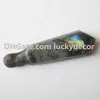 Ceremonial Crystal Pipe Exotic Prism Iridescent Madagascar Labradorite Natural Good Flash Quartz Crystal Obelisk Gemstone Fine Smoking Pipe