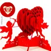 Heart 3D Greeting Card Pop Up Paper Laser Cut Postcard Birthday Valentines Party Gift For Lover Wedding Invitation ZA5975