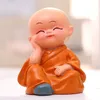 4 pcs/lot Creative Small Buddha Statue Monk Resin Figurine Crafts Home Decorative Ornaments car accessories