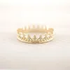 لون حلقات زفاف جديدة خواتم المجوهرات K-pop CZ Crown Finger Rings مزيج بالجملة