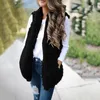 Kvinnor Ull Lamb Waistcoat Solid Färg Ärmlös Öppna Stitch Slim Vest Outwear Höst Vinter Casual Cardigans Coat 6Q0522