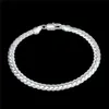 Cadena lateral de 5M - pulsera chapada en plata esterlina con dinero masculino; Pulsera de plata 925 para hombre y mujer nueva SPB199