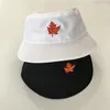 Moda wiadro kapelusz mody list liść haft fisherman kapelusze mężczyźni kobiety bawełna ulica hip hop wiadro kapeluszowa czapka