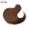 La pleine tête blonde noir # 4 brun foncé agrafe dans la Hair Extensions Silky droite 100g Remy Brésilien Indien Malais cheveux 10" - 24"