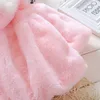 Baby Infant Girls Fur Winter Warm Coat Cloak Jacket Thick Warm Clothes Baby Girl Cute Hooded Long Sleeve Coats