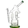 Énorme recycleur verre Bong base épaisse Dab plate-forme pétrolière bobine Bongs cage à oiseaux grand tuyau d'eau barboteur nid d'abeille Perc avec bol WP558