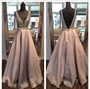 Gorgeous Beaded Prom Dresses Sexy Backless Deep V Neck Evening Gowns Satin Floor Length Formal Party Dress Maid Of Honor Dress Custom Made
