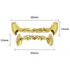 Dents Hip Hop plaquées or 18 carats, Fang Grillz, capuchons inférieurs, dents de Vampire, sur mesure, 2661