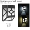 8PC / Pack Outdoor Solar Powered Wall Mount 2-LED Mission-Style Solar Deck Accent Lights Cool White för Light Outdoor Landscape Garden Fence