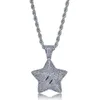 Мужчины Женщины 3D Super Star Bling Bling Подвеска Micro Pave Iced Out Кубический цирконий Ожерелье Хип-хоп Ювелирные изделия с подарочной коробкой2688