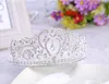 Gorgeous mousserande stor bröllop europeisk stil barock krona legering diamant smycken brud tiara för brudar hår smycken huvudstycke