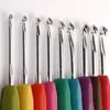 Multicolorhandtag Stickning Nålar Mixed Metal Crochet Hook Kit Loom Tools DIY Crafts 9 st / parti