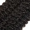 Säljer 10A Virgin Brasilian Curly Hair Weave 3 Bunds obearbetade brasilianska Remy Human Hair Weave Extensions Naturlig svart C1184776