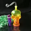Kleur spray schedel bot pot Groothandel glazen bongs accessoires, glazen waterpijp roken, gratis verzending