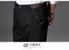 Brand New Fashion Slim Fit Suit Pants Mens 2017 Designer Business Office Wedding Tinta unita Abito da uomo Nero Plus Size 36