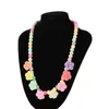 Rose Shaped Candy Beaded Necklace Lovely Bubblegum Kids Necklaces Bracelet Baby Girl Party Jewelry Multicolor free shipping 2018 hot sale