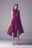 Aankomst Arabisch Nieuwe Dubai Dark Red Prom -jurken Off Schouder Jewel nek Mouwloze kant applique formele avondjurk feestjurken Custom