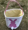 Ins Burlap Easter Bunny Kosze DIY Rabbit Torby Bunny Torba do przechowywania Juta Rabbit Ears Koszyk Wielkanoc Prezent Torba Królik Uszy Połóż Wielkanocne jaja