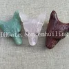 5 Pz Sogno Naturale Ametista Avventurina Labradorite Quarzo Rosa Fluorite Occhio di tigre Intagliato a mano Testa di lupo Statua Pendenti Charms Perforato