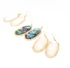 Boucles d'oreilles Druzy pour femmes, couleur or, coquille blanche, breloque, bijoux de marque