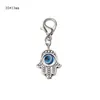 10pcs/lot 35*13mm Evil Eye Beads Hamsa Hand Charms Pendent Lobster Clasp Pendant Key Chain Jewelry Accessories