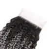 Ombre due colori 1B grigio capelli umani tesse con frontale afro riccio 4x4 pezzi chiusura in pizzo riccio crespo con 3 fasci di capelli intrecciati