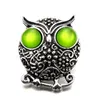 Mode Crystal Ginger Snap Sieraden Animal Owl Metal Snap Gemengde Persknoppen voor 18mm Snap Armbanden voor vrouwen