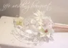 High-End Custom Beautiful Moon Style White Hordera Kristall Braut Hochzeit Braut Bouquet 293y