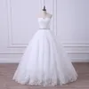 Perlenbesetzte Tüll-Ballkleid-Hochzeitskleider 2019, herzförmige, schlichte Brautkleider, Schnür-Hochzeitskleid, bodenlang