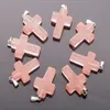 fubaoying charms Cross bead Pendant natural Crystal Stone necklace pendants for jewelry making Earring necklace wholesale