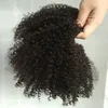 African American Malaysian Kinky Curly Clip In Hair Extensions Real Hair Kinky Curly Drawstring Ponytails Afro Hårstycke