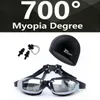 Myopia Swimming Goggles Caps Eeywear HD Shortsighted Swimming Glasses Diopter Spectacles Plating lens Swim Pool Use Accessories 3p299l