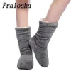 Fralhasha Dropshipping Atacado Mulheres Pelúcia Home Shoe Coral Fleece Piso Indoor Sock Winter Pot Fim Quente Soft Bottle Chinelos