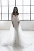 Sexy Julie Vino Meerjungfrau Brautkleider Spaghetti rückenfreie Brautkleider Plus Size Strand Brautkleid mit Spitze