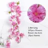 Sakura cerise rotin mariage arc décoration vigne fleurs artificielles maison fête décor soie lierre tenture murale guirlande couronne