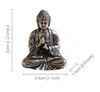 Mini Portable Vintage Mosiądz Buddha Posąg Pocket Siedzi Budda Rysunek Rzeźba Home Office Desk Dekoracyjny Ornament Zabawki Prezent