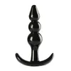 Black Anal Sex Toy 4PCSSet Butt Plugs Vuxna produkter för kvinnor och män TPR Anus Toys5172802