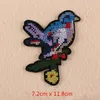 7 2 cm 11 8 cm brodé fer sur patchs délicat beauté point de croix oiseaux Badges conception bricolage sac en tissu accessoires2517