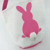 Pasen Rabbit Mand Pasen Bunny Bags Konijn Gedrukt Canvas Tote Bag Ei Snoepjes Miletets 4 Kleuren