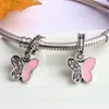 Crystal Painted Butterfly Dangle Unique Charm Bead Big Hole Fashion Women European Style för DIY Armband Halsband Panza007-49