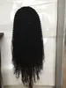 824inchキンキーカールヒューマンヘアペルーバージンヘアミドル左右U黒人女性用レースウィッグ1 1b 2 4ナチュラルカラー